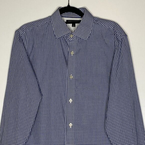 Banana Republic Gingham No-Iron Slim Fit Button Down Shirt Men's Size Small - Picture 4 of 8